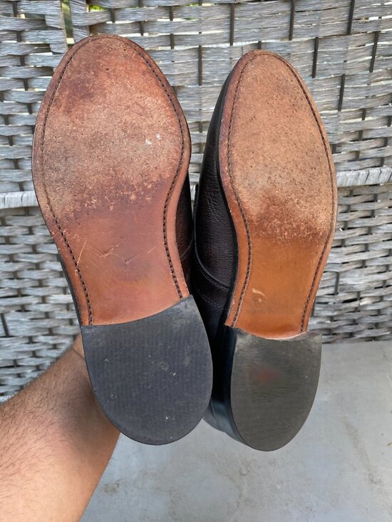 Vintage Hitchcock Wide Shoes Mens Size 7 4E Brown Oxblood Burgundy 100% Leather